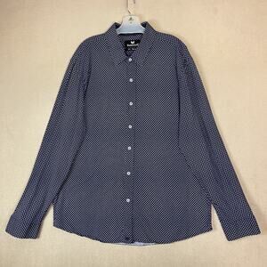 Buttercloth Shirt Mens‎ 2XL Blue Geometric Print Long Sleeve Regular Fit